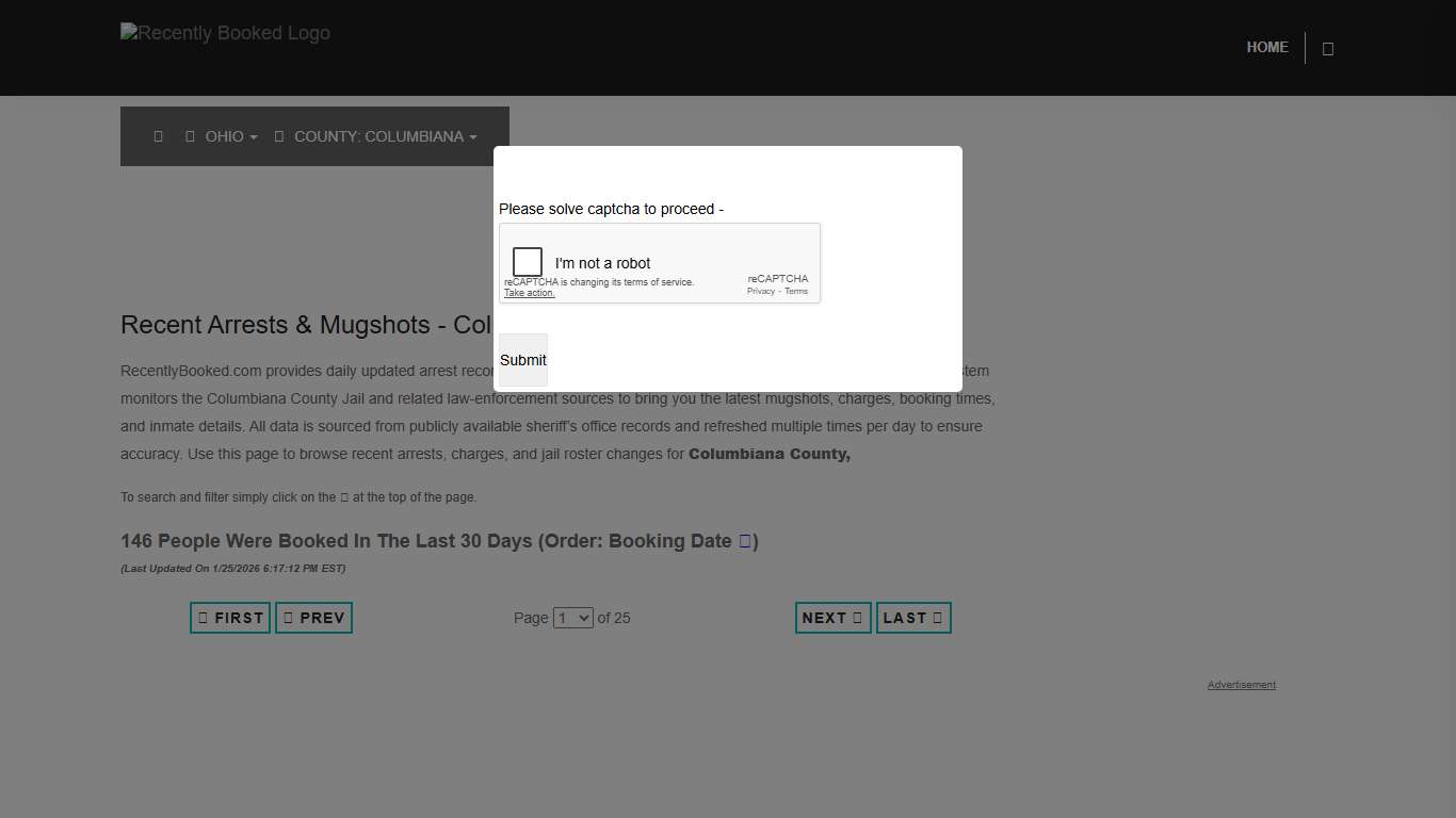 Columbiana County, Ohio Mugshots RecentlyBooked.com